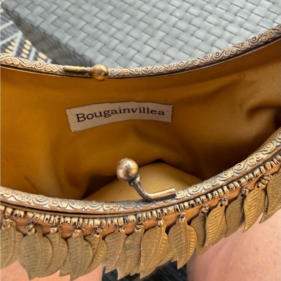 Metal/Brass leaves bag. Stunning w/ mixed prints. From Charleston boutique. - Picture 4 of 5